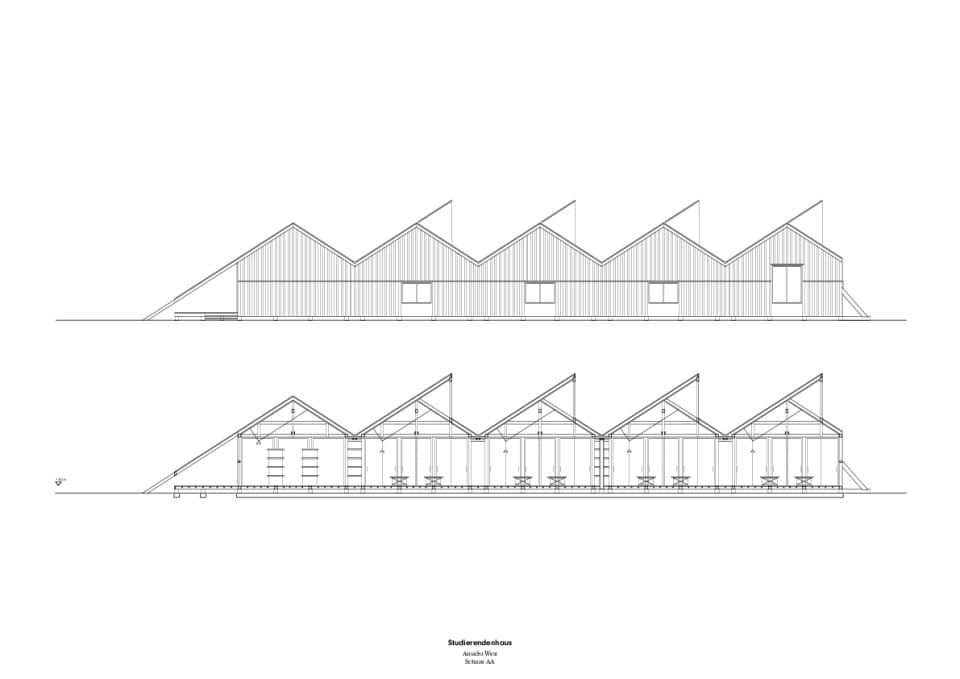 Studierendenhaus — Ansicht und Schnitt
