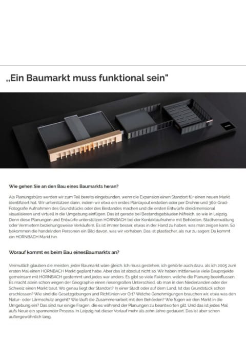 Hornbach Interview mit dem Architekten