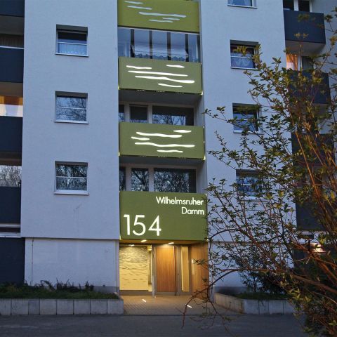 Gestaltung Hochhauseingänge Märkisches Viertel Berlin, Gesobau