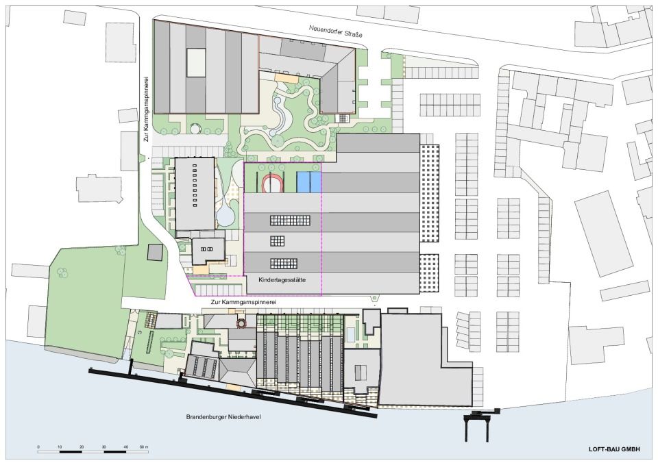 Lageplan Kammgarnspinnerei