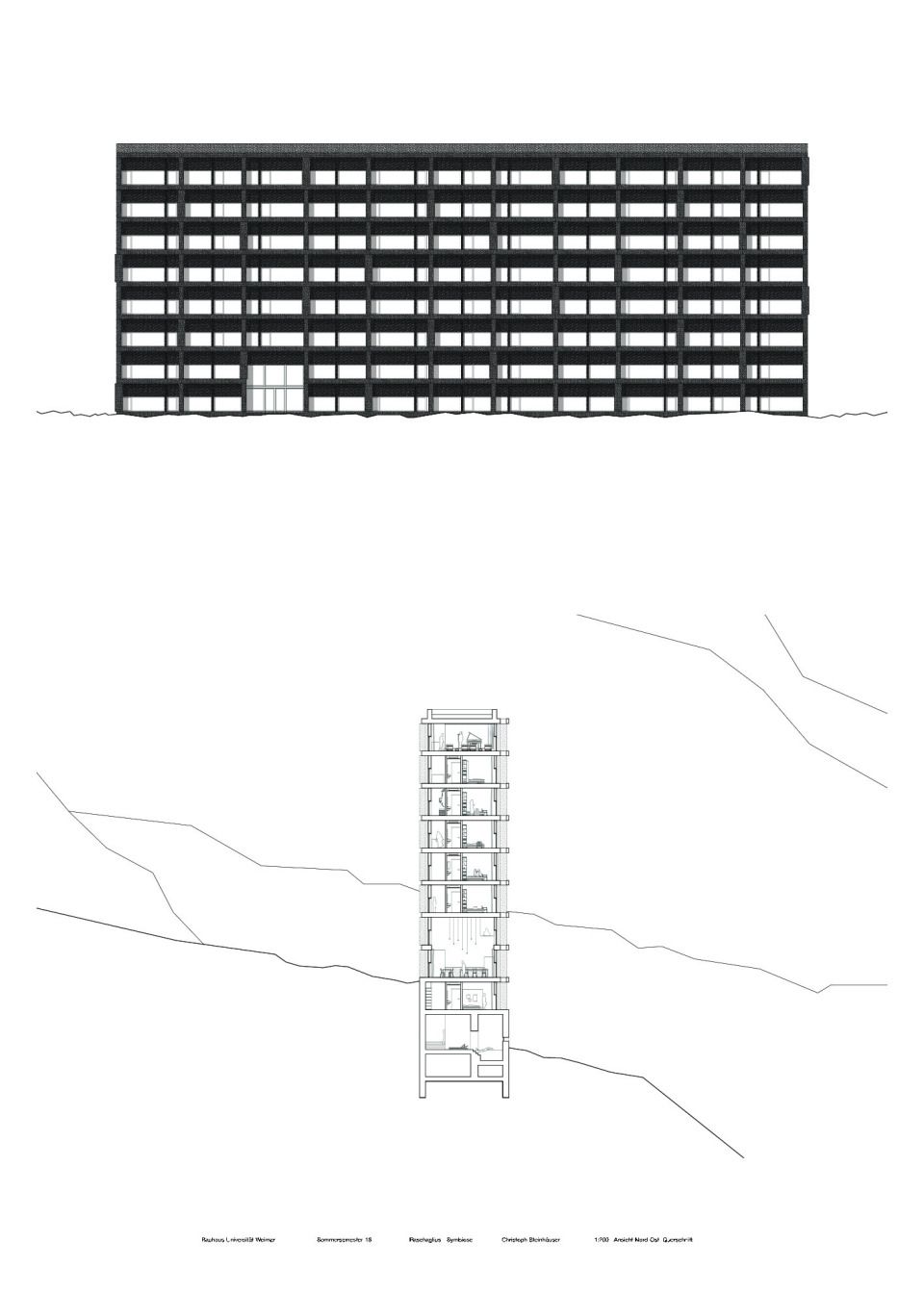 Ansicht Nord - Querschnitt