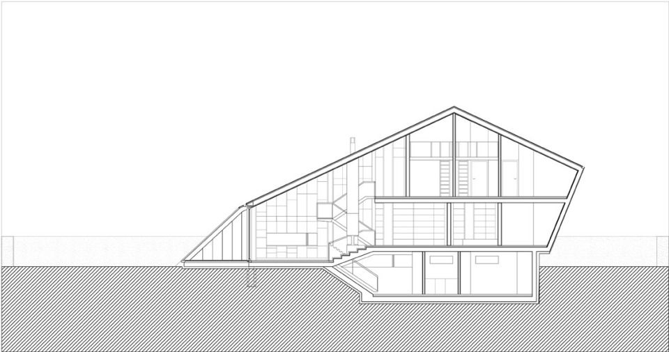 Haus W - Längsschnitt