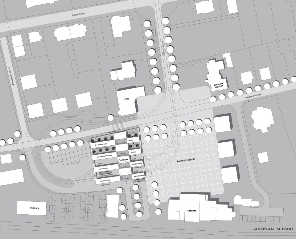 Gesamtlageplan mit Bahnhofsumfeld