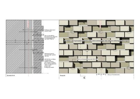 Fassadendetail Ansicht und Schnitt