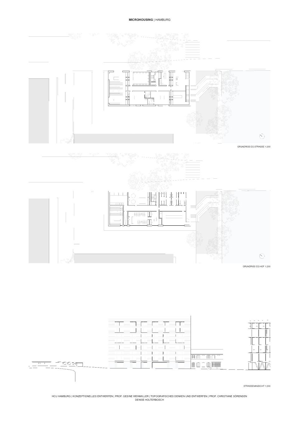 Grundrisse und Ansicht