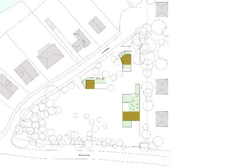 Lageplan mit Ensemble aus 3 Landhäusern