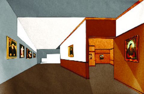 Tafelbild-Passage und Rost-Kreuz