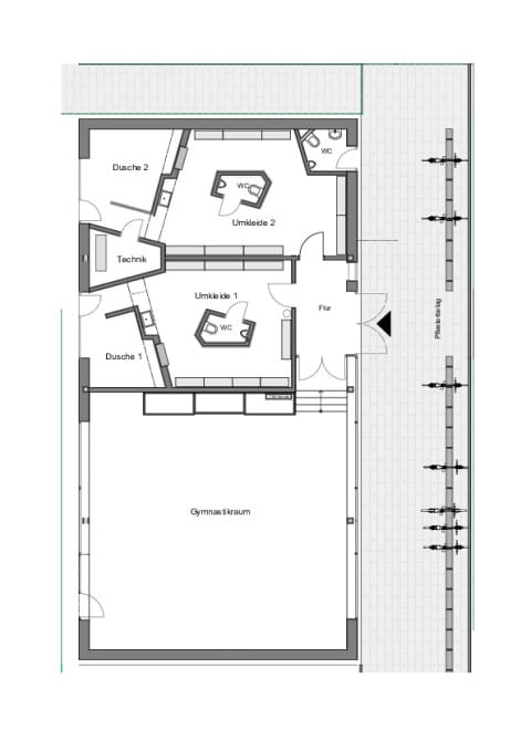 Grundriss Gymnastikgebäude