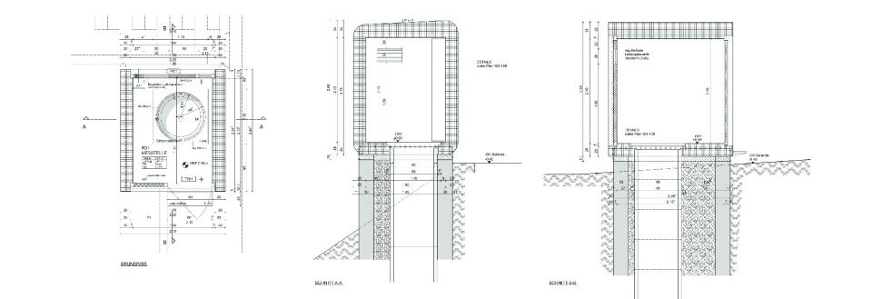 Pegelhaus_Grundriss_Schnitt