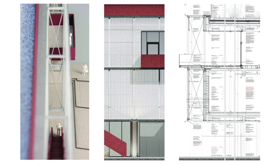 Fassade und konstruktiver Schnitt