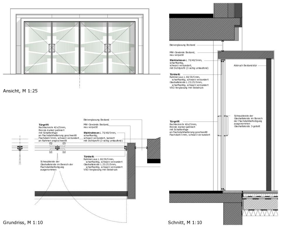Grundriss + Schnitt Pronaos
