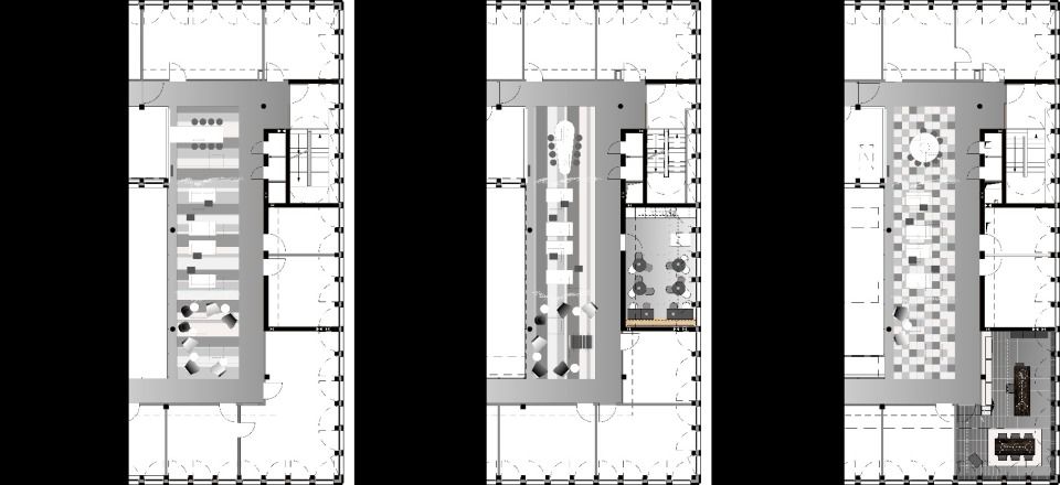 Teilgrundrisse 1.-3.OG