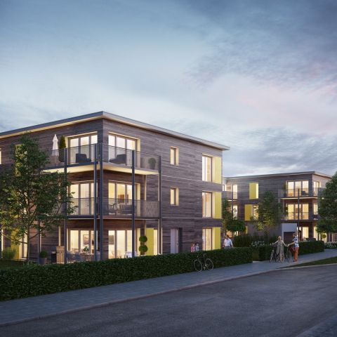 Neubau Mehrfamilienhaus 30 WE als Passivhaus, reine Holzbauweise