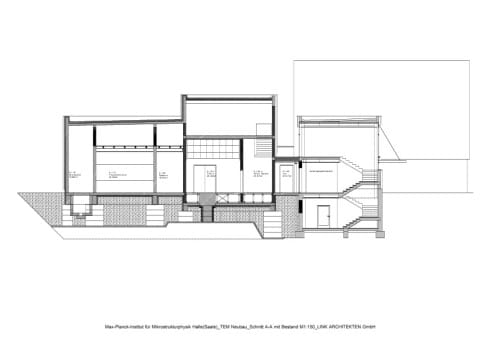 TEM Neubau Schnitt A-A mit Bestand