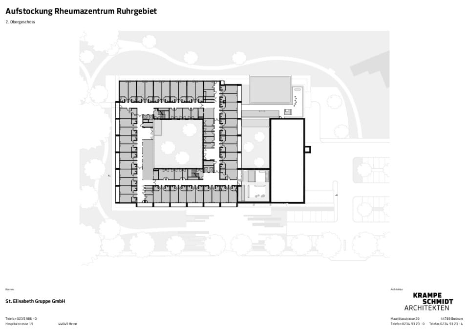 Aufstockung Rheumazentrum Ruhrgebiet - Grundriss 2. OG