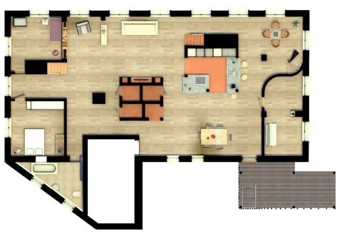 Grundriss Loft Obergeschoss