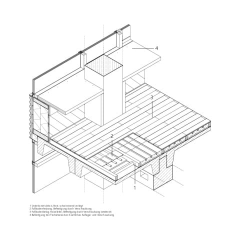 Axonometrie Ausbau - Boden