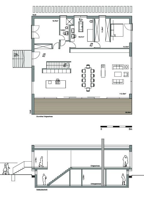 Grundriss EG und Schnitt