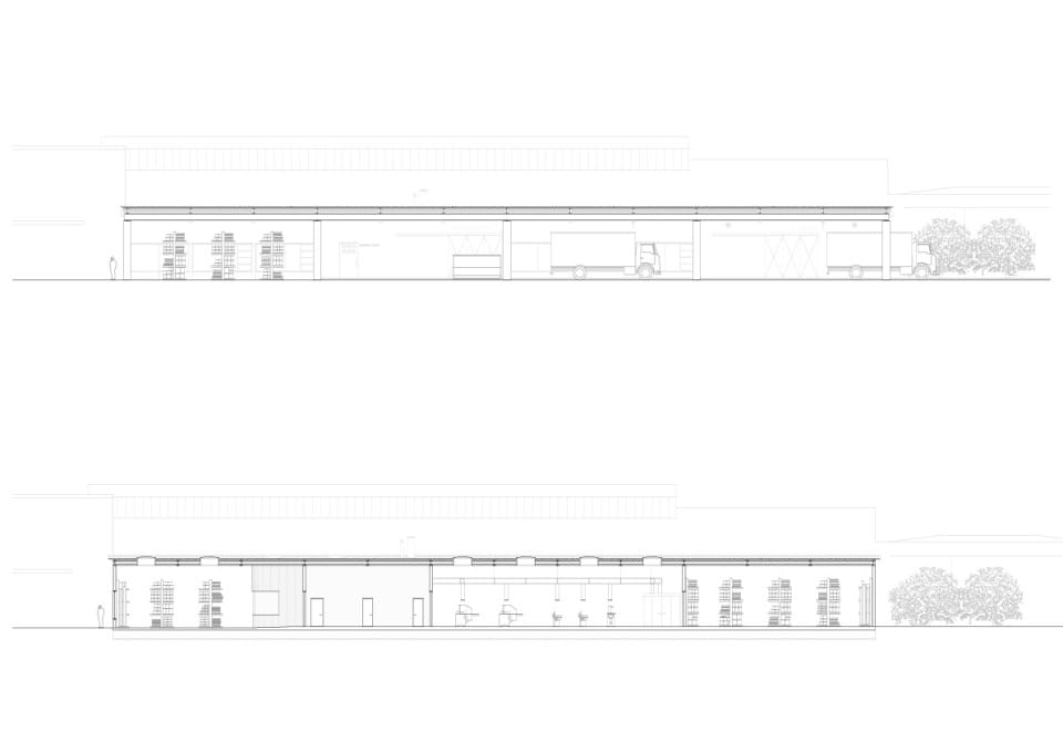 Ansicht Ostfassade - Schnnitt B-B