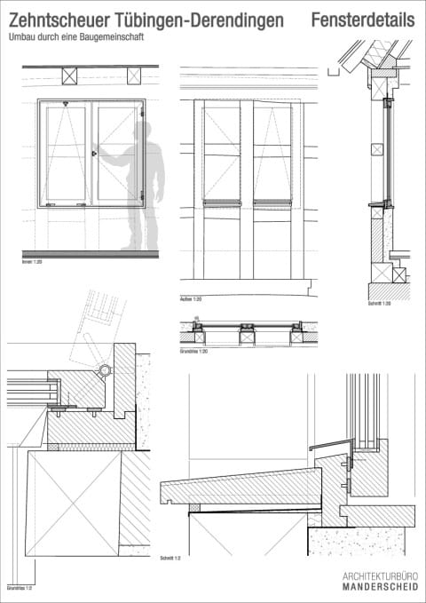 Fensterdetails (hinter Fachwerkwand)