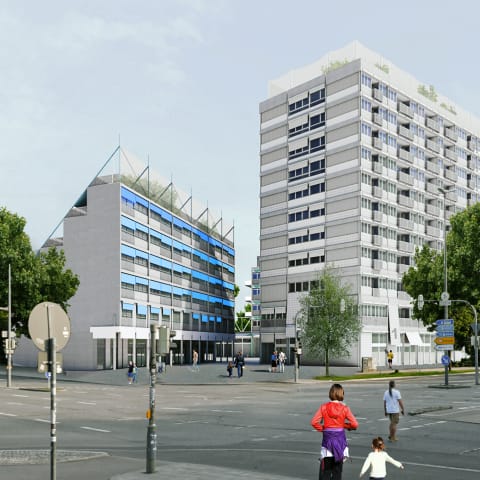Vier städtische häuser - Ein durchmischtes Quartier