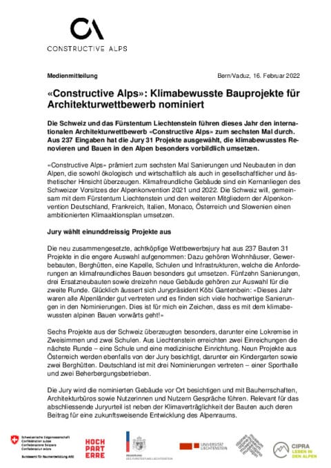 Constructive Alps 2022