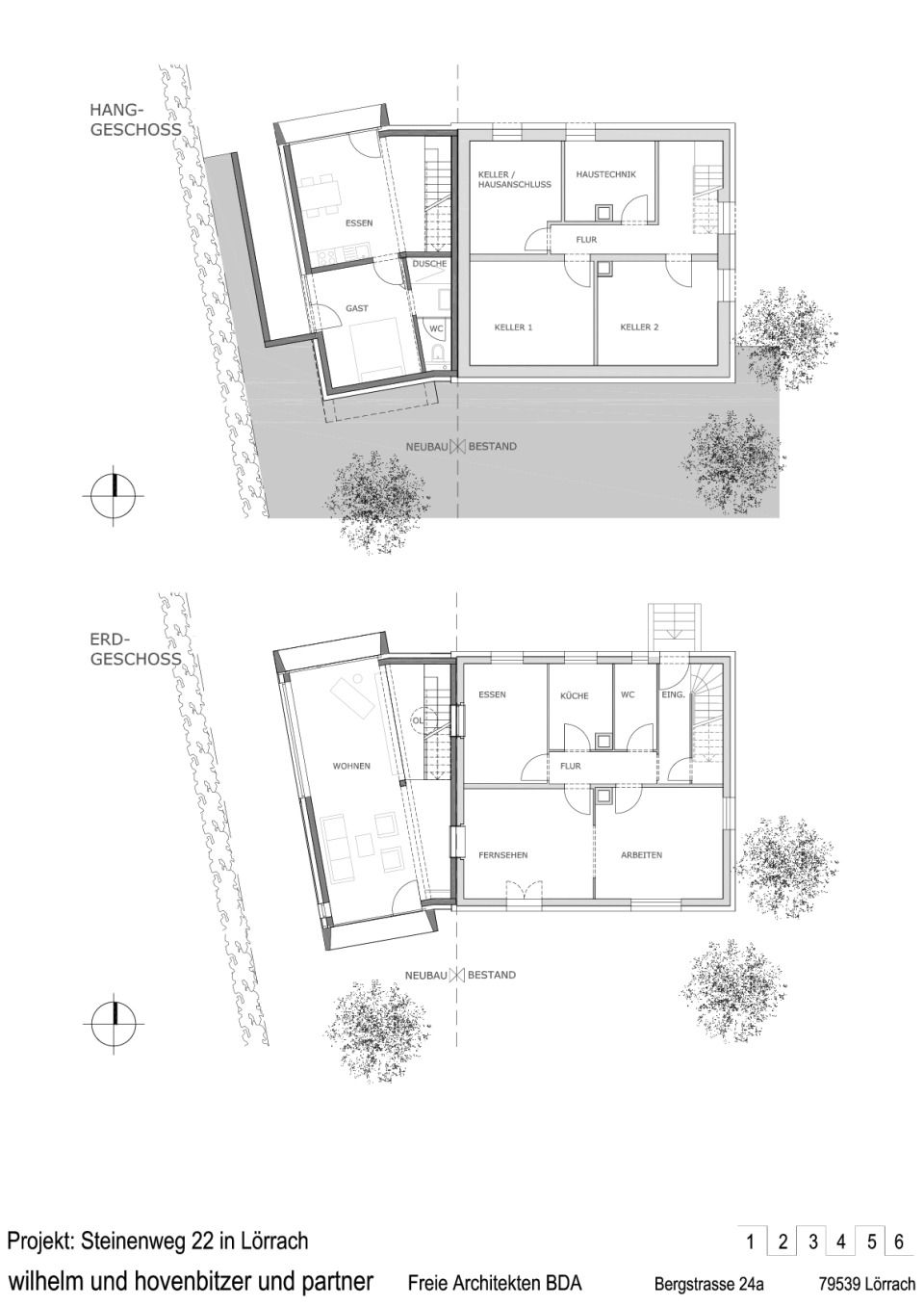 Grundrisse EG und Hanggeschoss