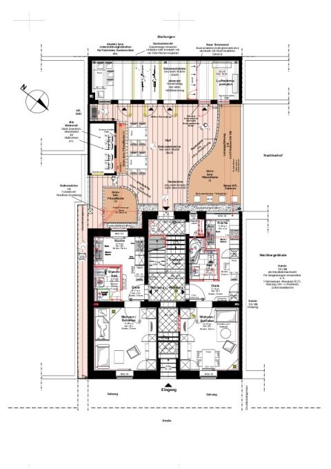 Grundriss EG plus Innenhof
