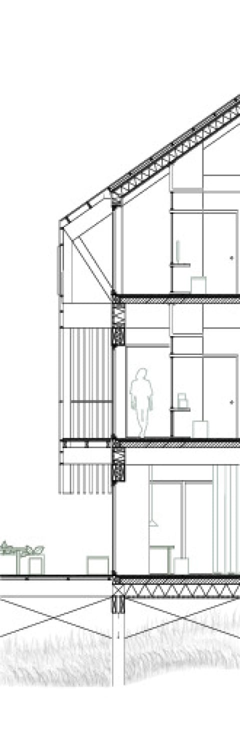 Schülerwohnen - Detailschnitt Fassade 1:50
