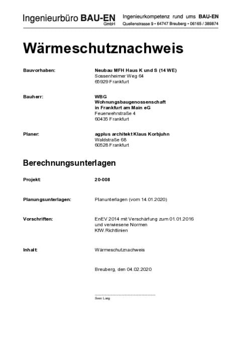 Wärmeschutznachweis