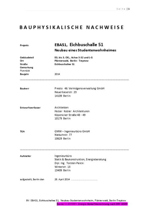 Bauphysikalische Nachweise