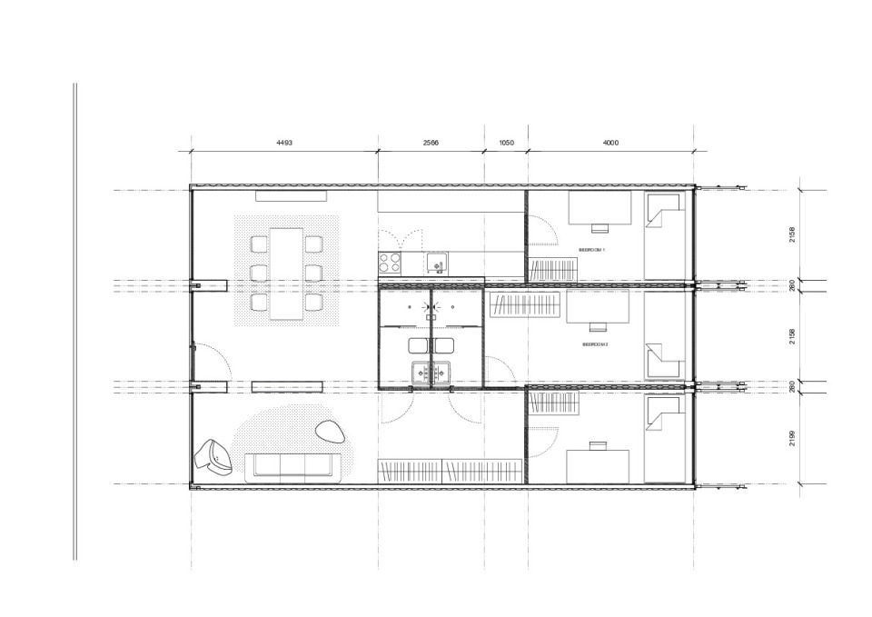 Grundriss Trippel Container