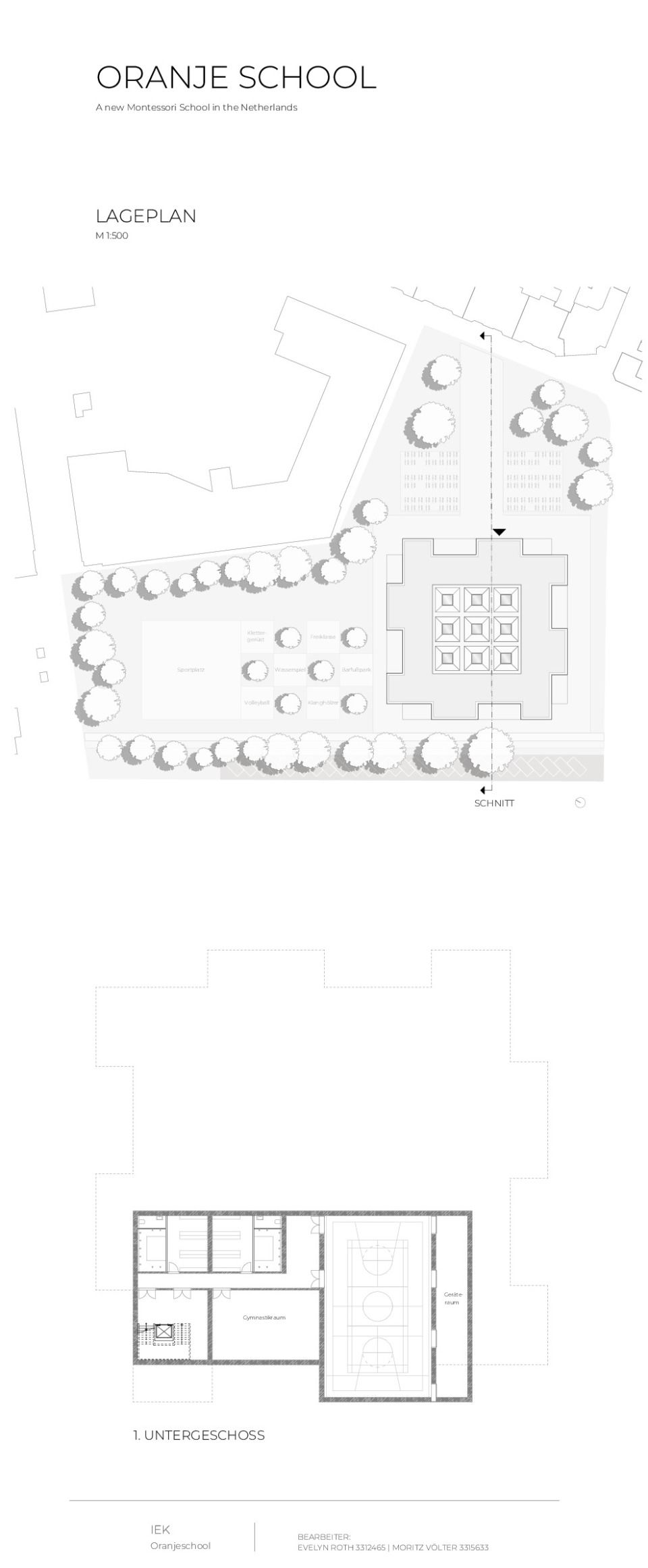 Lageplan und UG Grundriss