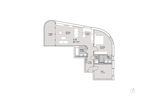 Wohnungsgrundriss 1:50