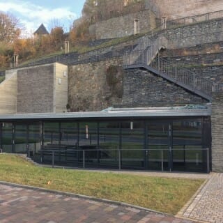 Eingangs- und Informationsgebäude zum Luftschutzmuseum Plauen