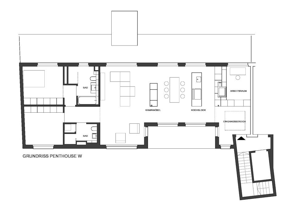 Grundriss Penthouse W