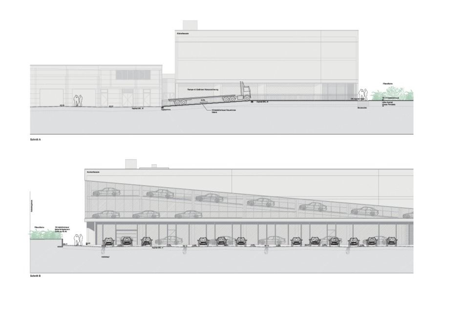 Carsten Roth Architekt BMW GAZ Geländeschnitte