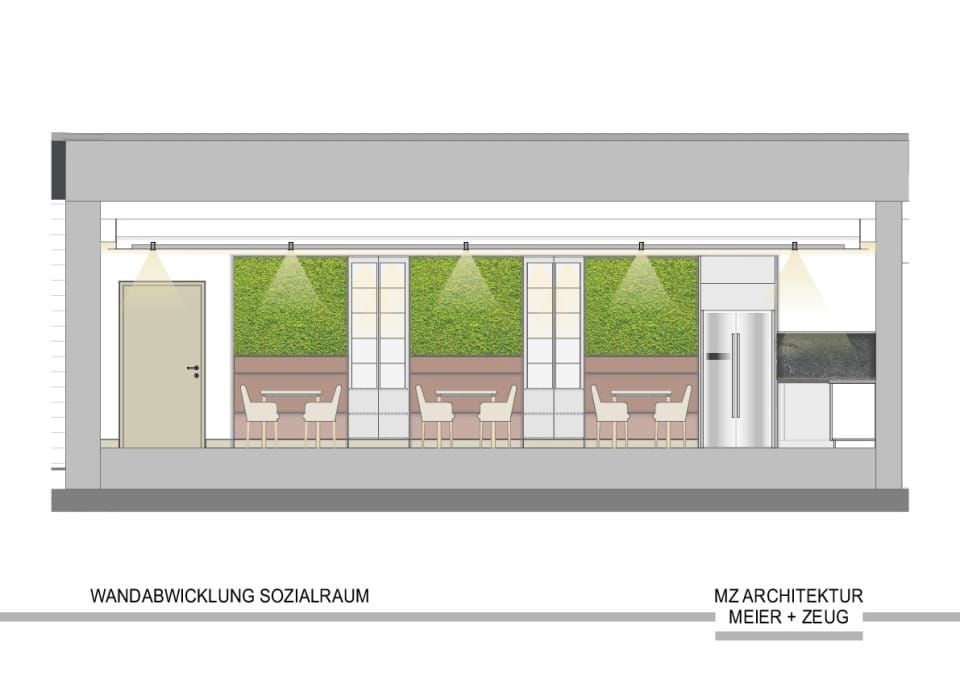 Wandabwicklung Sozialraum