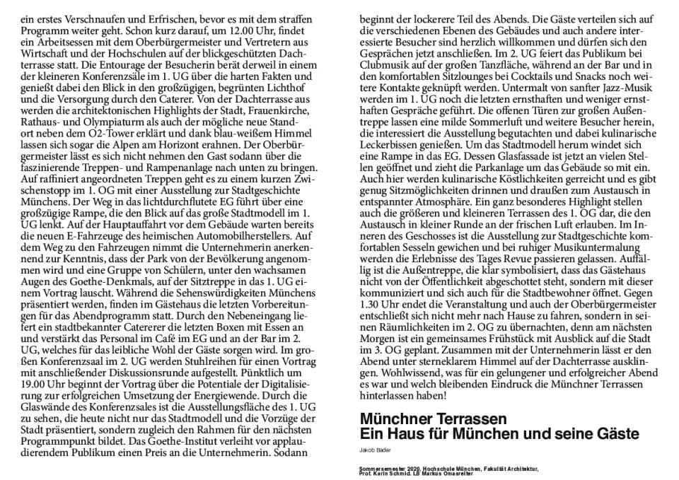 Fortsetzung Nutzungsbeschreibung