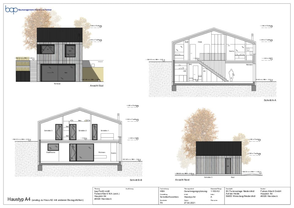 Haus Maxim_Ansichten & Schnitt