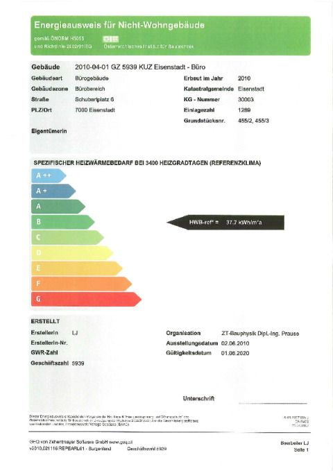 Energieausweis für Nicht-Wohngebäude