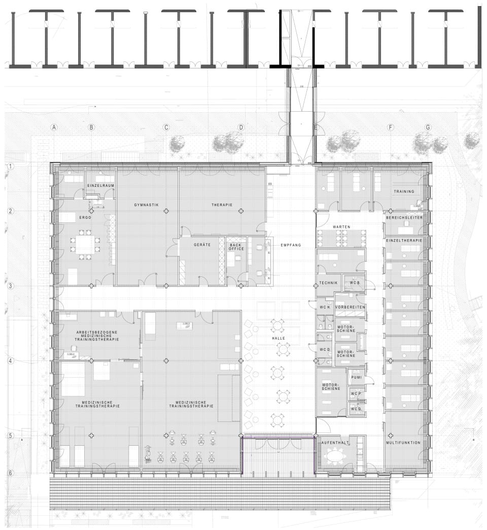 Grundriss Therapiehalle