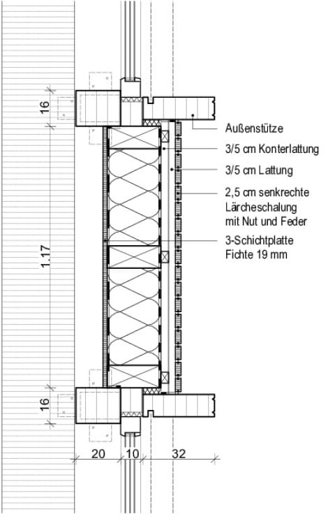 Horizontalschnitt Wandschnitt - Therapiehalle
