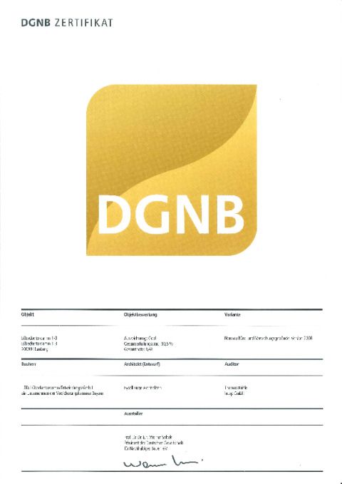 DGNB Zertifikat GoldLübeckertordamm