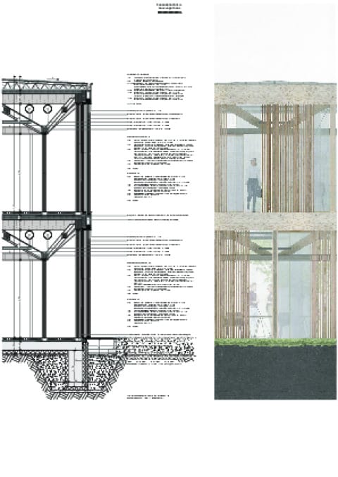 Konstruktion Holz-Glas 2-geschossig