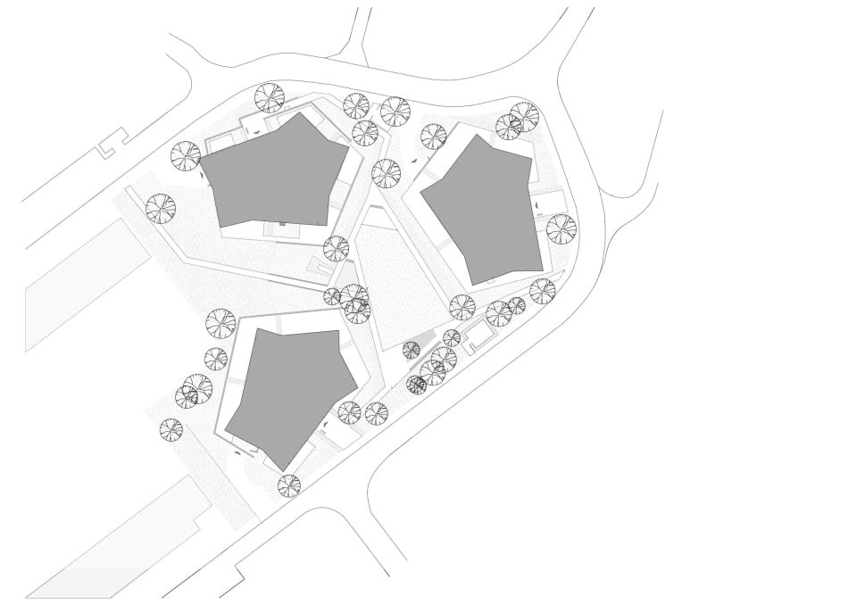 Lageplan Liniengrafik ohne Grundriss