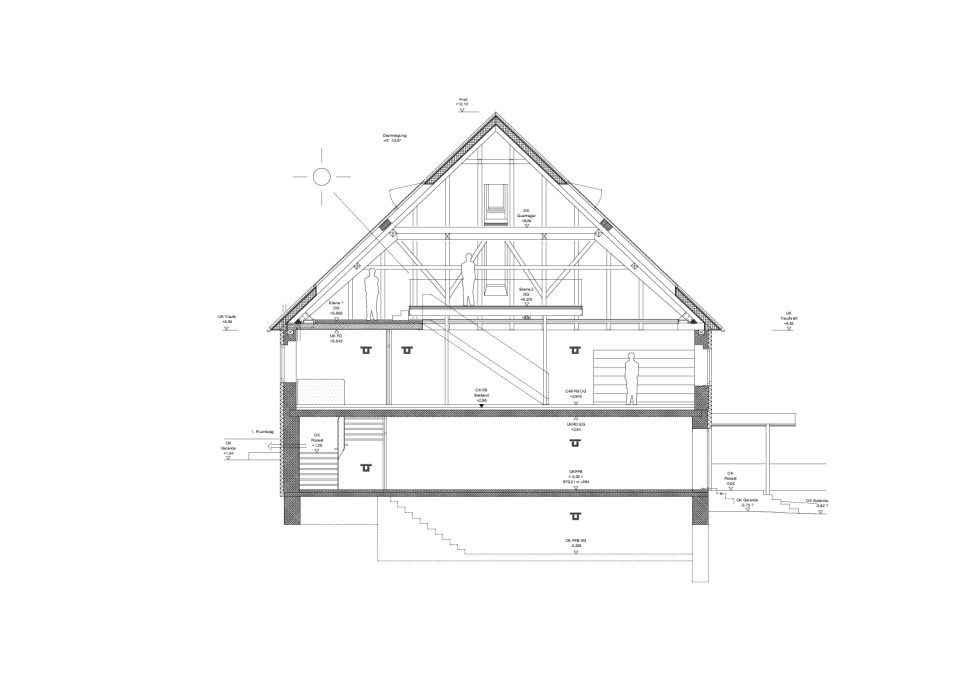 Grundriss Pfarrhaus - Schnitt