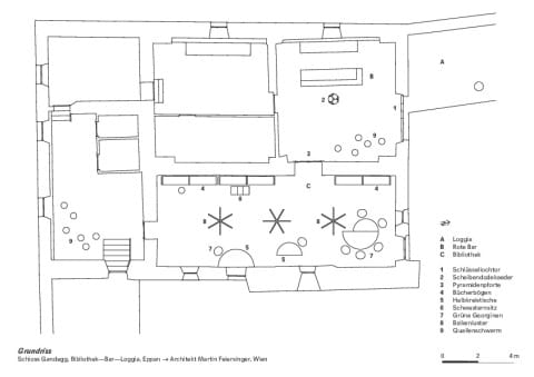Schlossbibliothek Gandegg - Grundriss