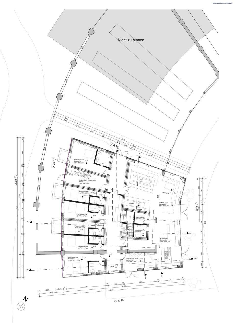 Grundriss mit Bemaßung