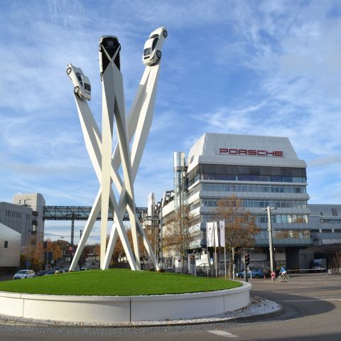 Lichtskulptur Porscheplatz Stuttgart